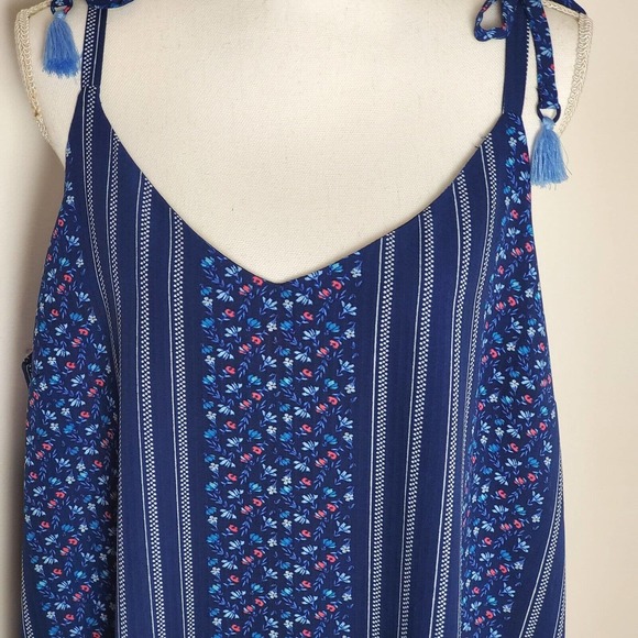 Skies Are Blue Chifon Blouse Women’s Sz 1X Floral Top V-neck Spaghetti Strap - Picture 2 of 12